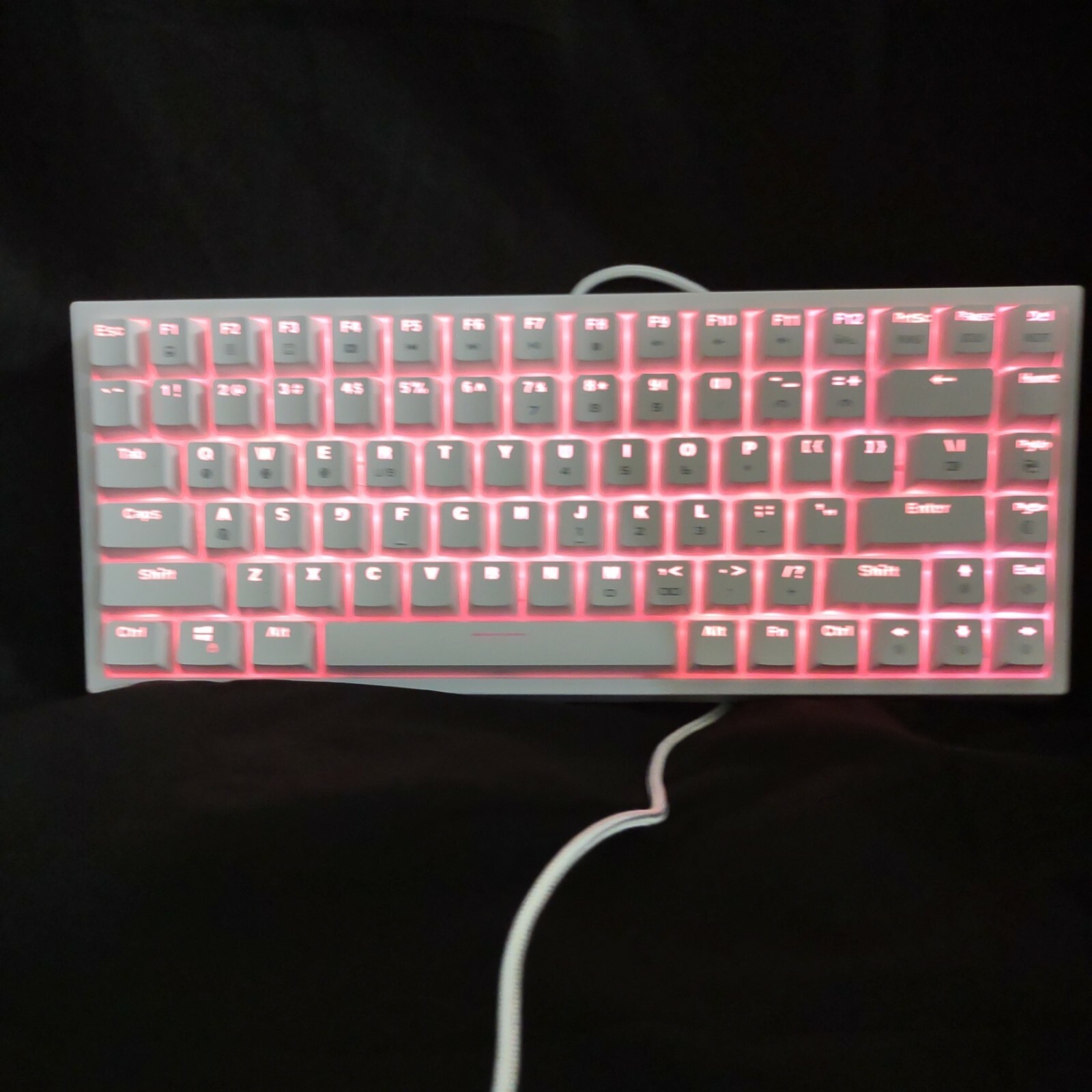 HUO JI E-YOOSO  QC-84 White Mechanical Gaming Keyboard RED Switches 81 Key  