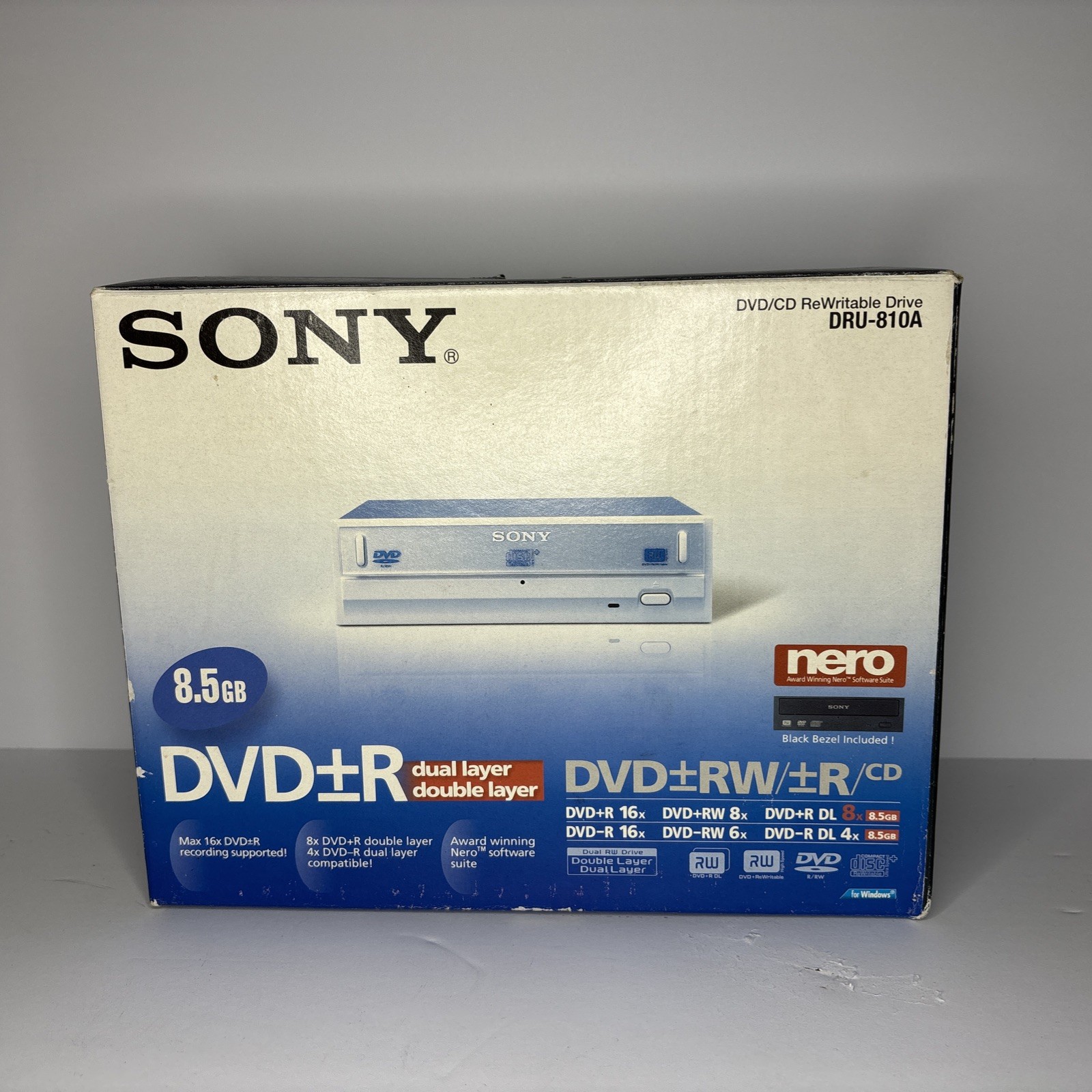 Sony DVD+-R Dual Layer 8.5GB 16X Rewritable DVD/CD Burner DRU-810A Brand New