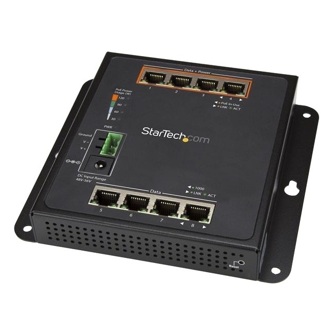 StarTech IES81GPOEW 8-Port PoE+ Gigabit Ethernet Switch