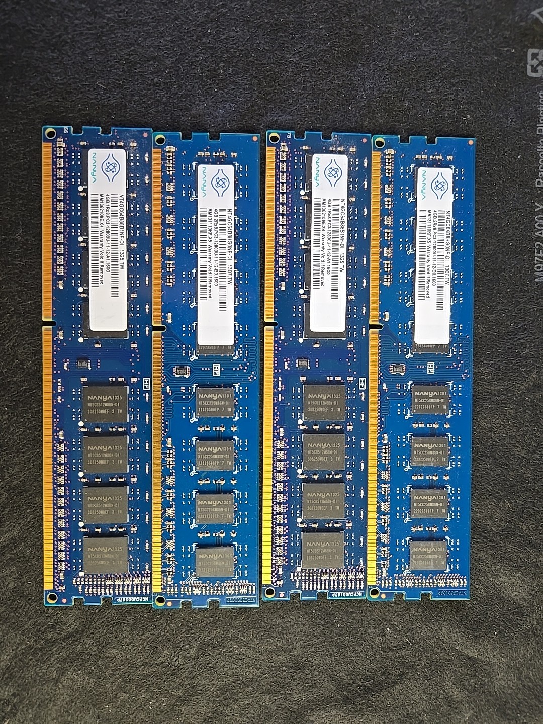 Nanya 4GB 2Rx8 PC3-12800U-11-12-B0.1600 DDR3 1600MHz Non-ECC UDIMM  4x