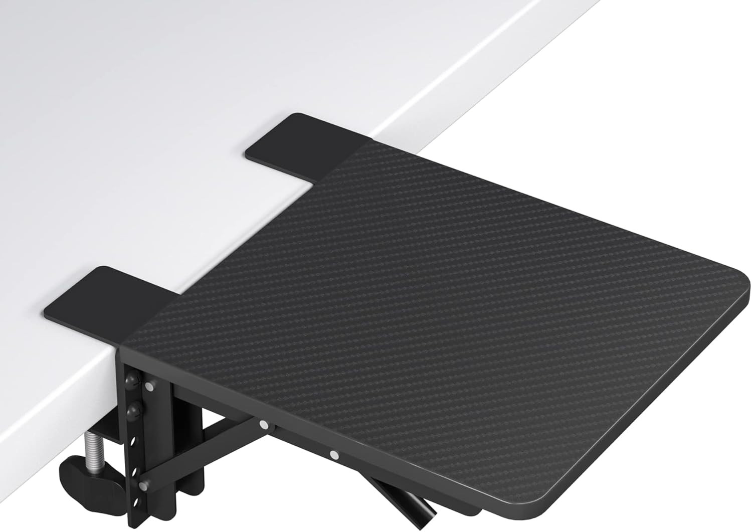 BONTEC Ergonomic Desk Extender Tray, 9.5"X9.1" Table Mount Arm Wrist Rest Shelf,