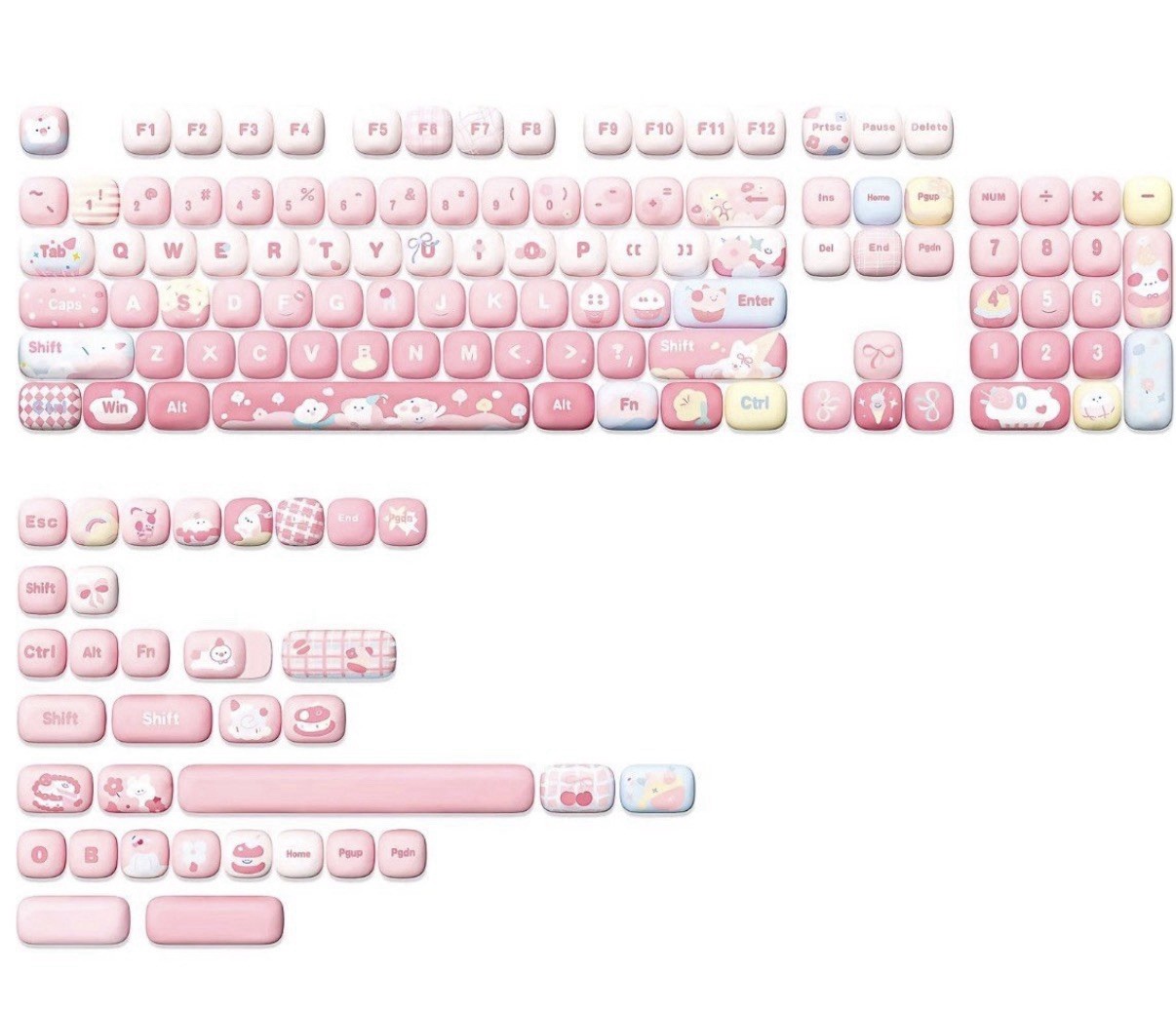 YUNZII Pink Ice Cream Design Dye-Sub PBT Keycap Set