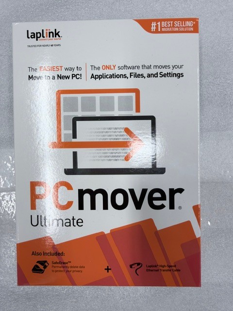 Laplink PCmover Ultimate W/ High Speed Ethernet Cable Windows Compatible