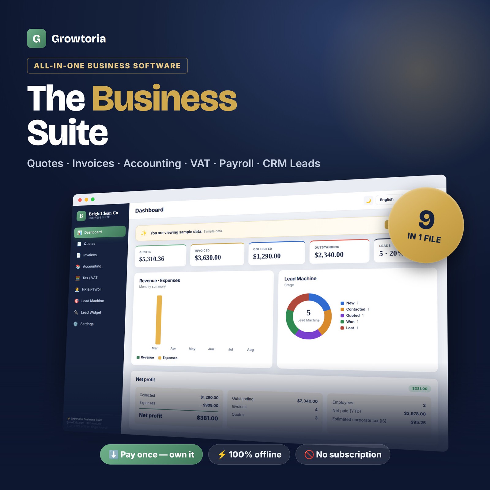 Small Business Software Invoice Quote Accounting Bookkeeping Payroll CRM App