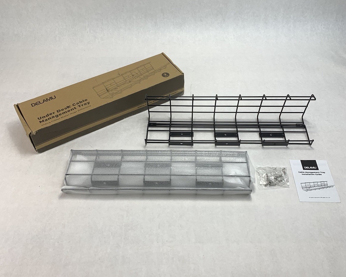 Delamu Under Desk Cable Management Tray 2 Pack