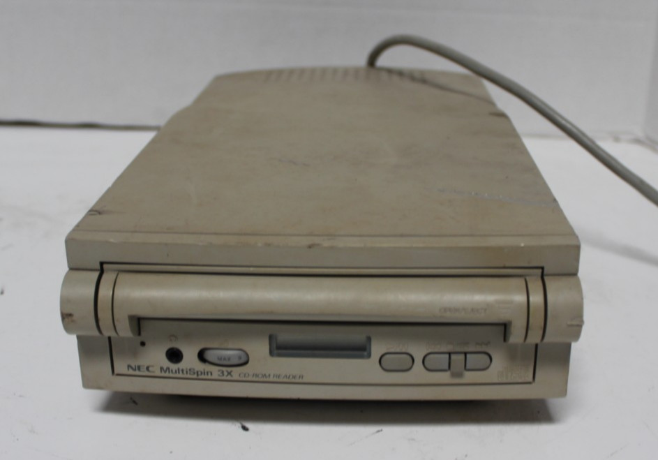 NEC MultiSpin 3x External SCSI CD-ROM Reader w/ Cables CDR-602 - POWERS ON