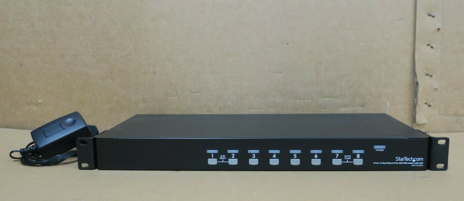 StarTech SV831DUSBU 8 Port 1U Rackmount USB VGA KVM Switch with OSD 