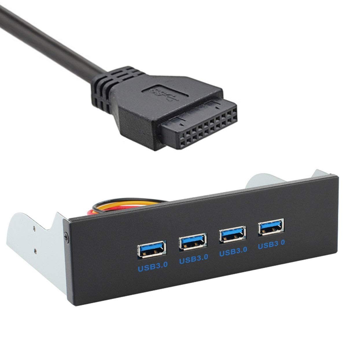 CY USB 3.0 Hub 4 Ports Front Panel Motherboard 20Pin Adapter 5.25 Inch Bay