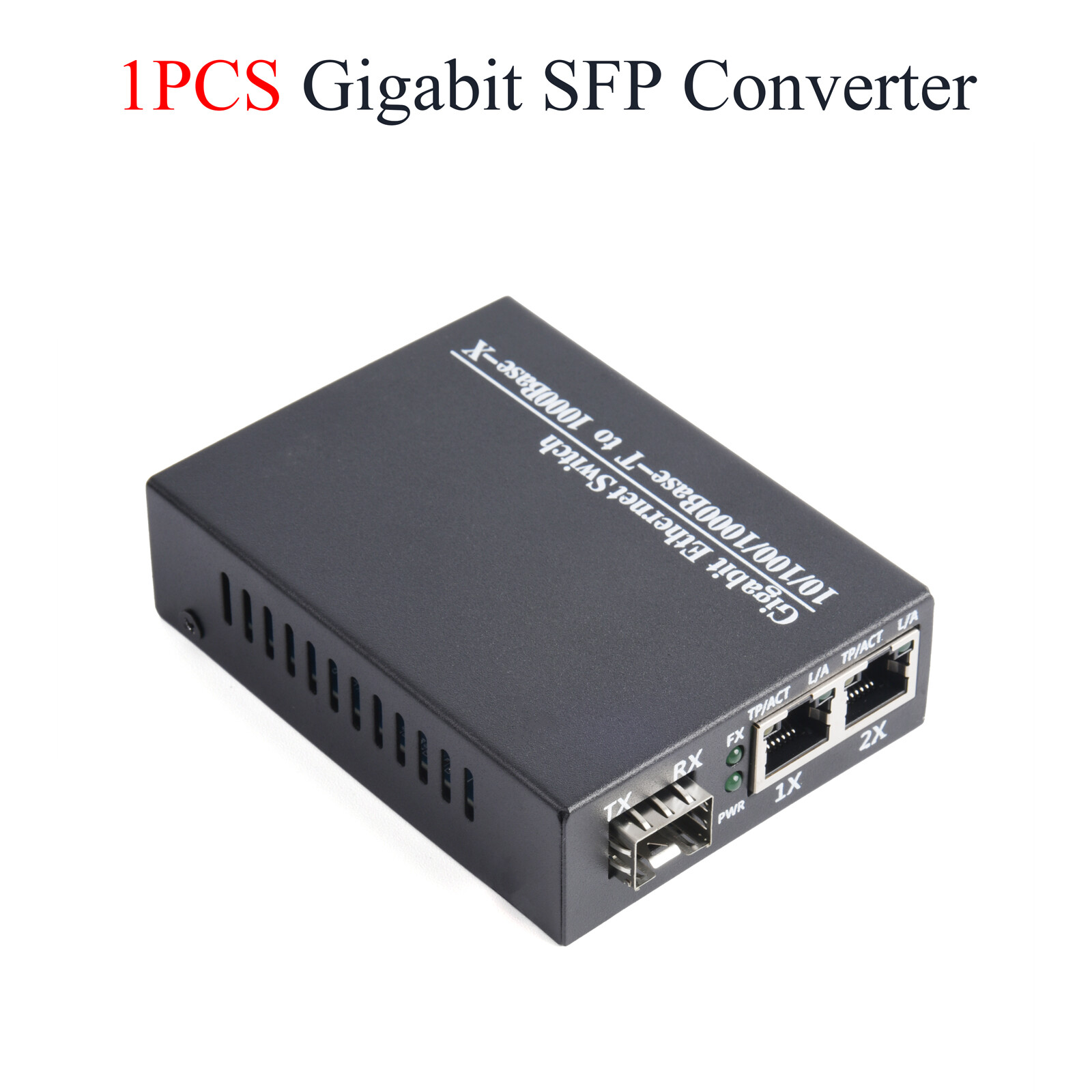 1PCS Gigabit SFP Media Converter 1 SFP to 2 RJ45 With 3KM/20KM LC/SC SFP Module