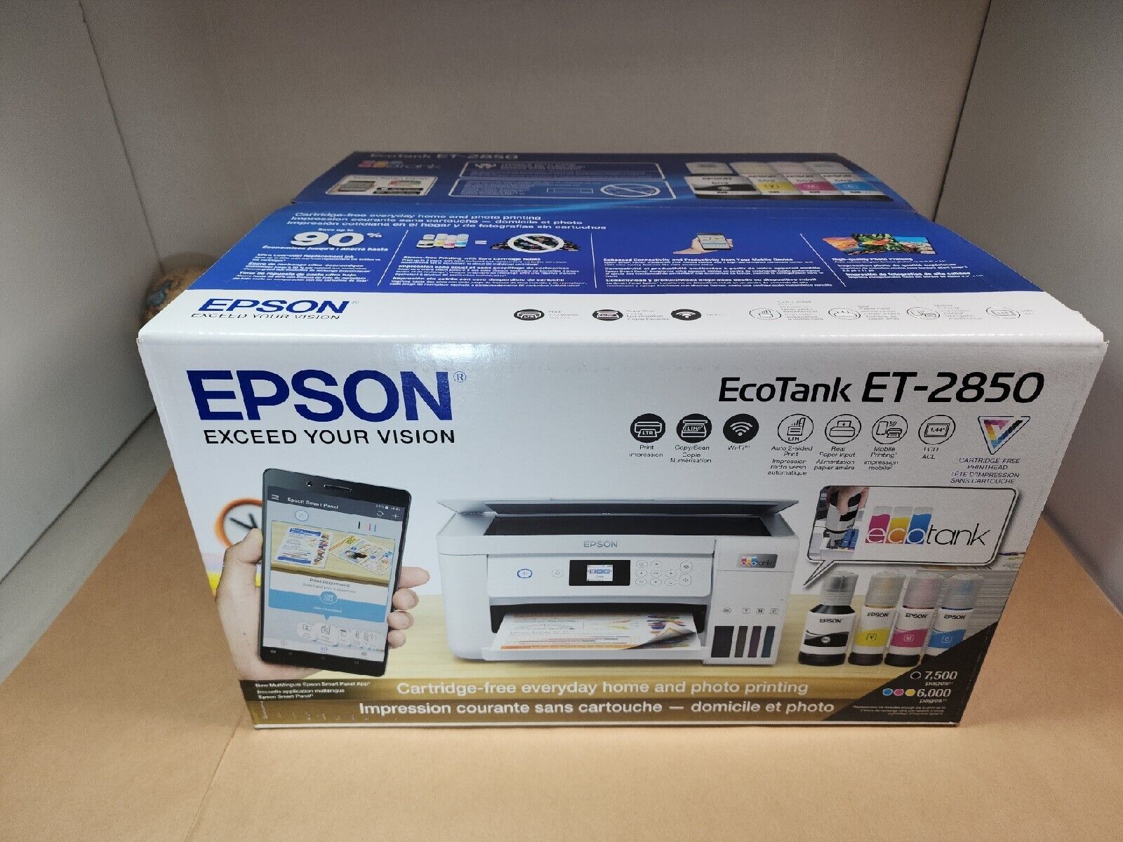 NEW Sealed Epson EcoTank ET-2850 All-in-One Supertank Inkjet Printer White