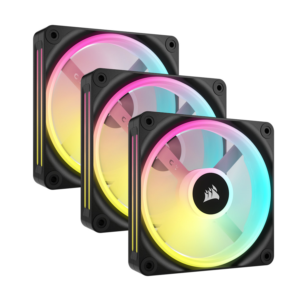 Corsair iCUE LINK QX120 RGB 120mm PWM Fan Starter Kit Black Certified Refurb