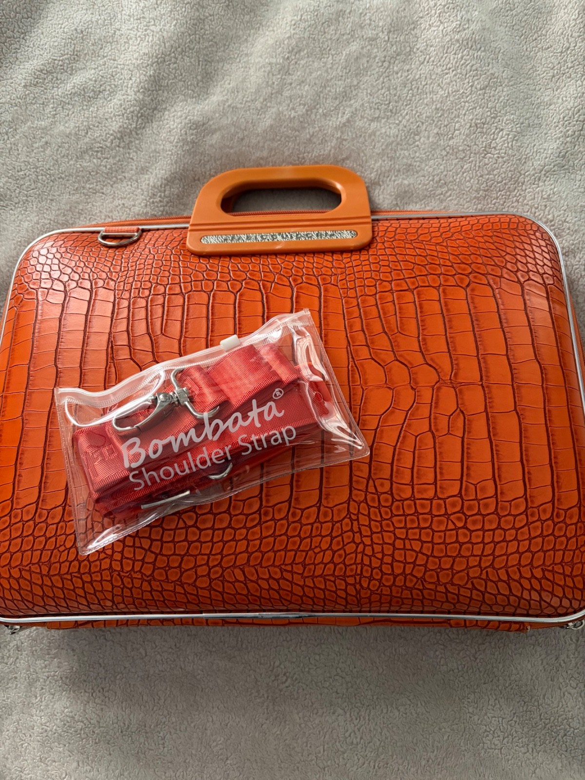 Bombata Bag Overnight Briefcase by Fabio Guidoni Laptop Tablet Case Orange