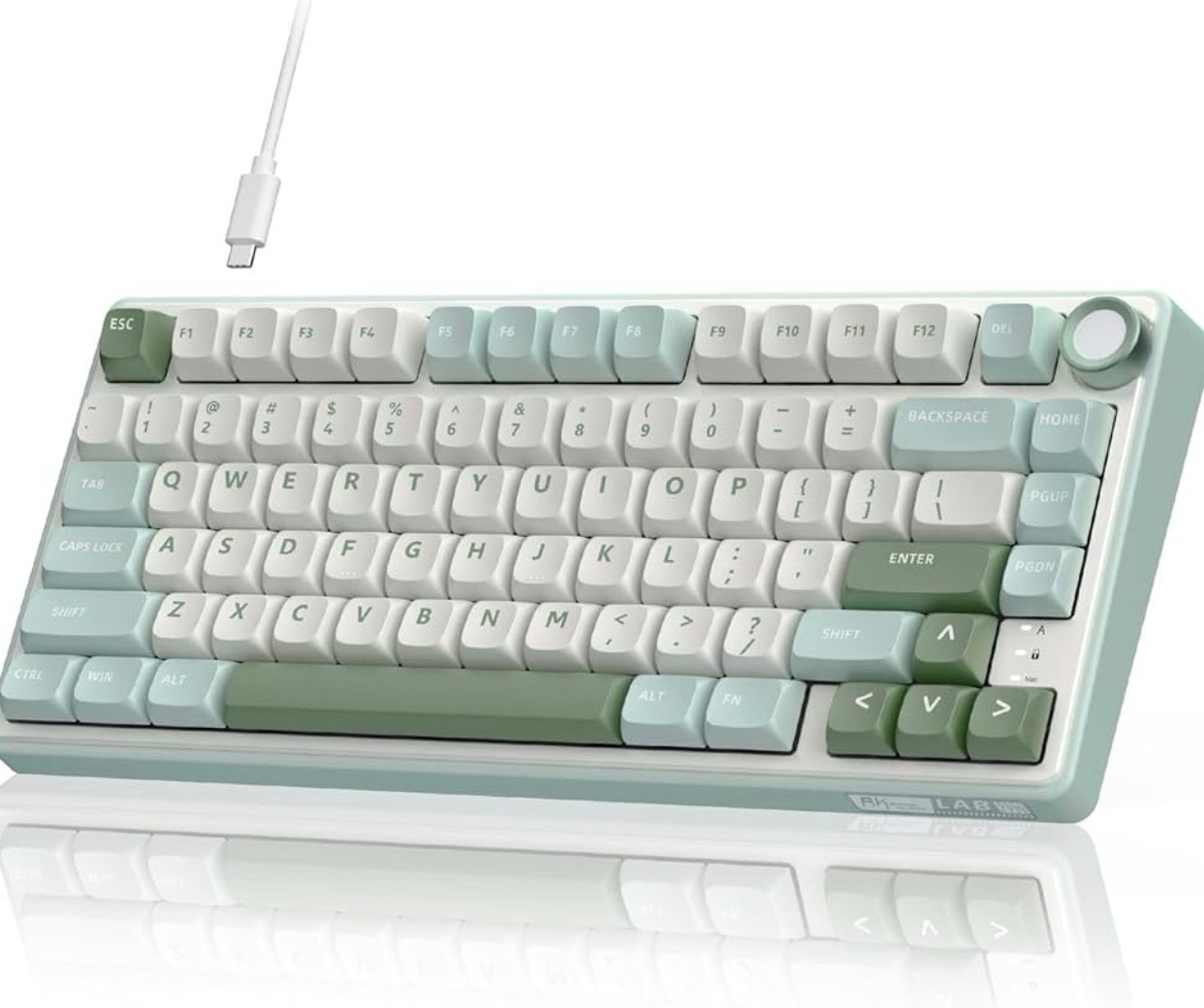 RK ROYAL KLUDGE R75 Mechanical Keyboard Wired with Volume Knob, 75% Custom