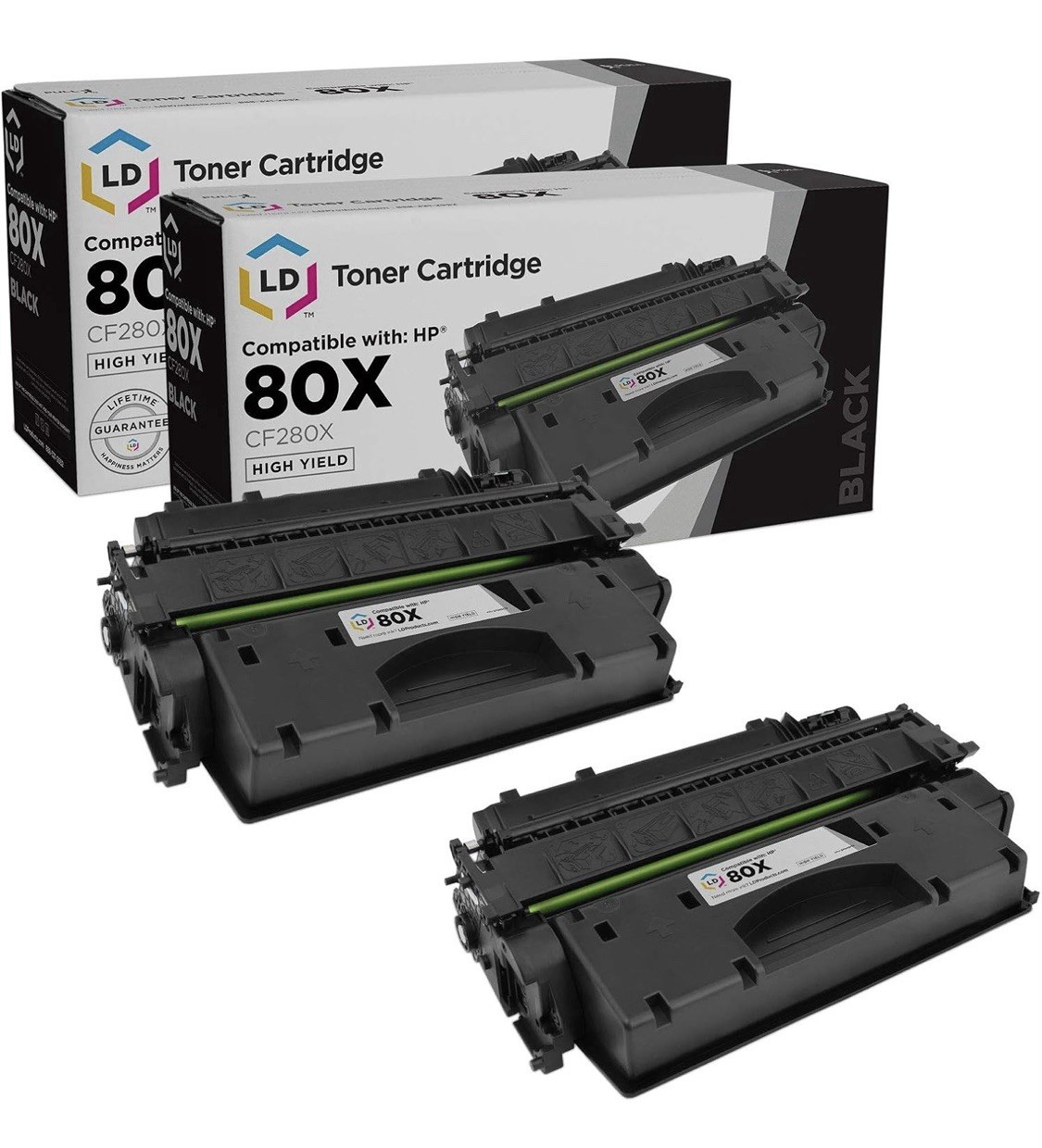 Compatible Replacement for HP 80X Toner CF280X 80A CF280A HY (Blk, 2-Pk) SEALED