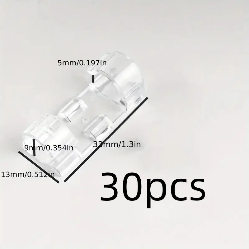 Clear Plastic Cable Clips Transparent Adhesive Wire Organizer Wall Desk Hook