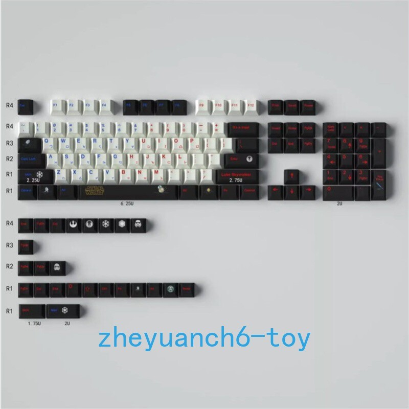 129 Keys Star Wars Black PBT Keycap Cherry Mx Button Sublimation Keycaps Boxed