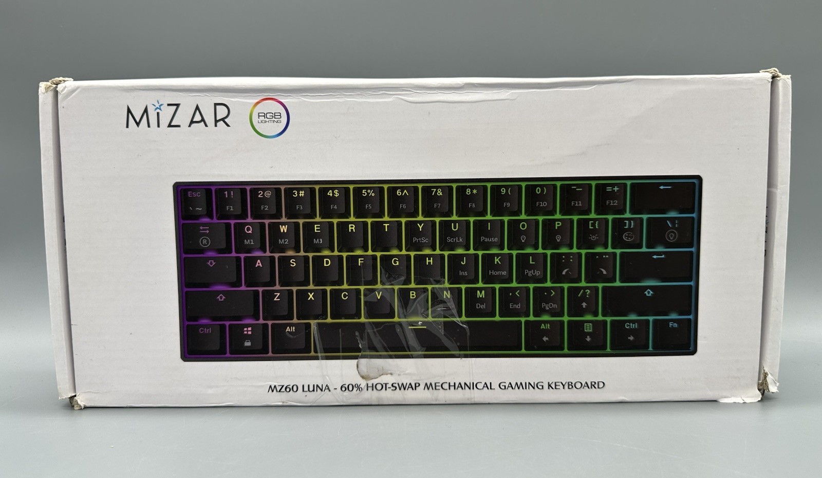 Mizar MZ60 Luna Mechanical Gaming Keyboard Gateron Brown Optical Switches, Wired