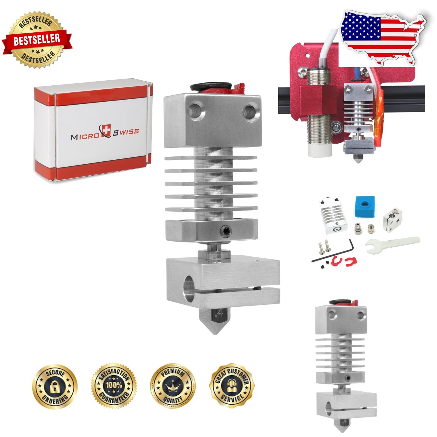 Micro Swiss All Metal Hotend for CR-10s Pro/Max/Ender 3 V2 Neo - Drop-in Upgrade