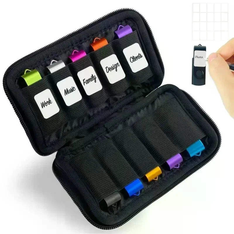 Flash Drive Case USB Storage Case 10 Slots, Portable Thumb Drive USB Holder