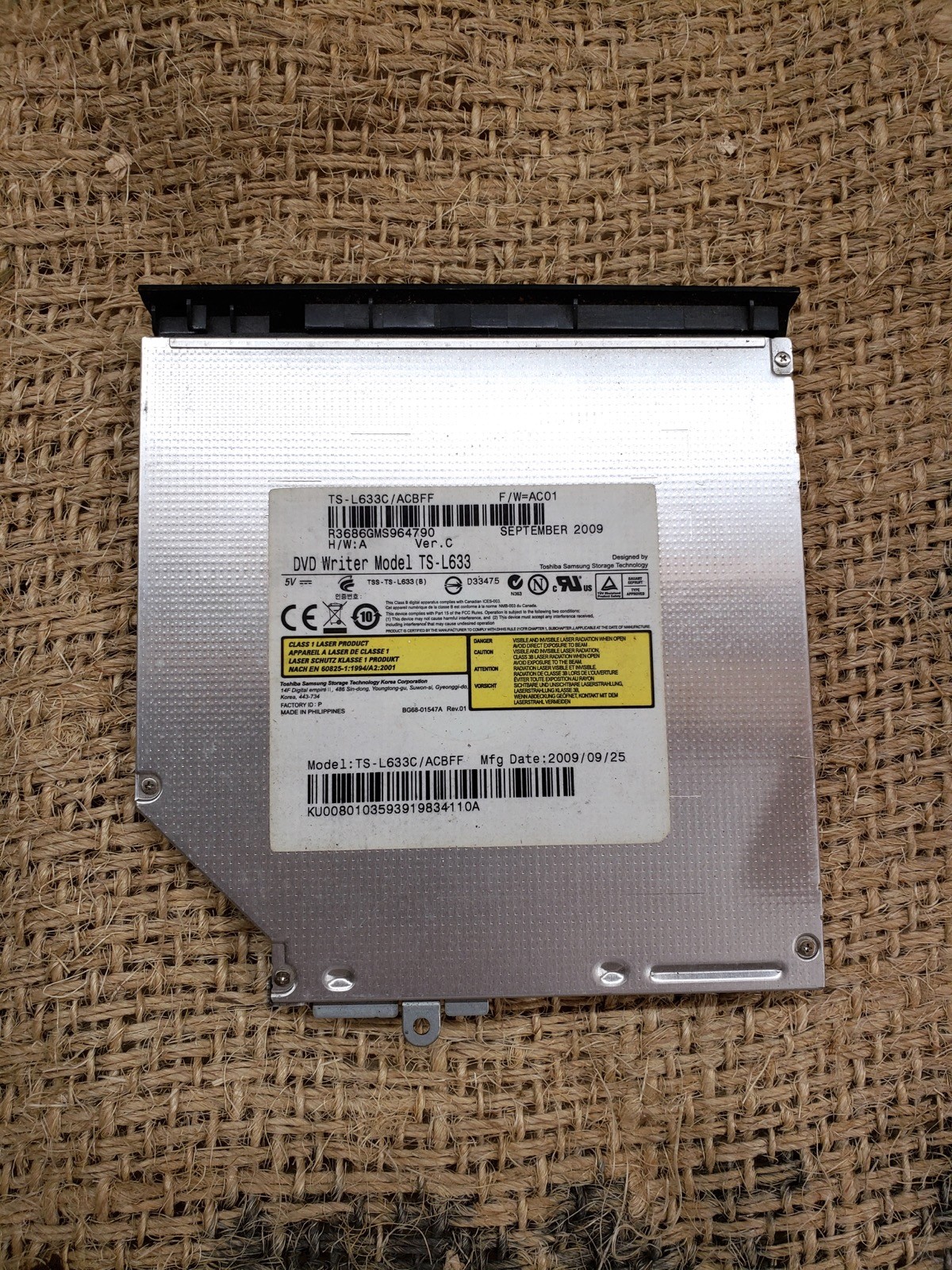 GENUINE TOSHIBA SAMSUNG Laptop SATA DVD R/RW Rewritable TS-L633A/ASBE (QE) (6Q)
