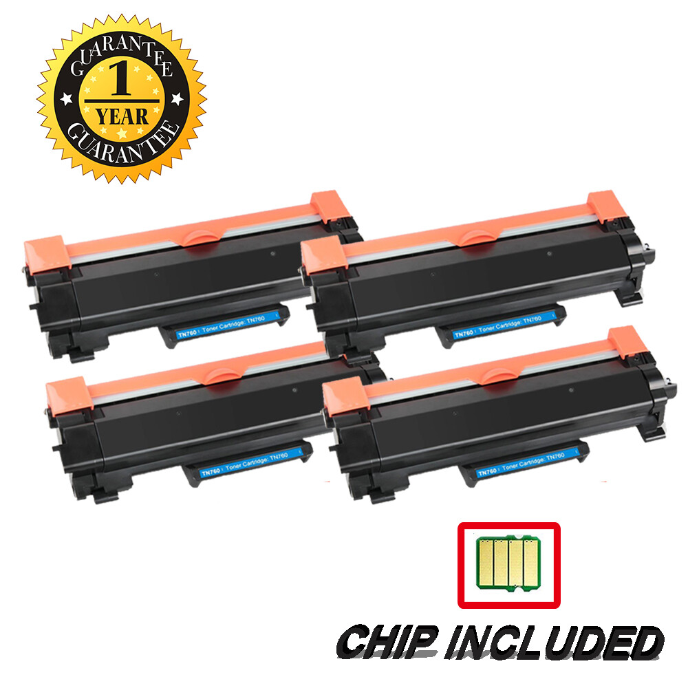 4PK TN760 Toner Cartridge for Brother TN730 MFC-L2710DW DCP-L2550DW HL-L2390DW