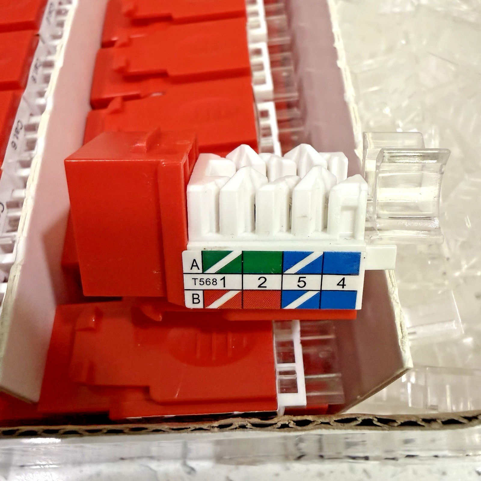 96 Pack Cat6A RJ45 Keystone Jacks 110 Punch Down 8P8C Network Ethernet Connector