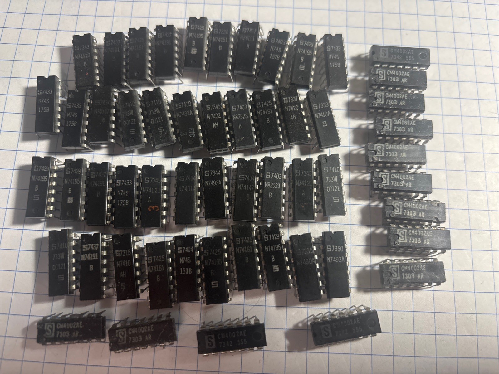 55pc Vintage 1973 1974 Signetics TTL Logic Chip Mix Arcade Retro PC Repair IC50