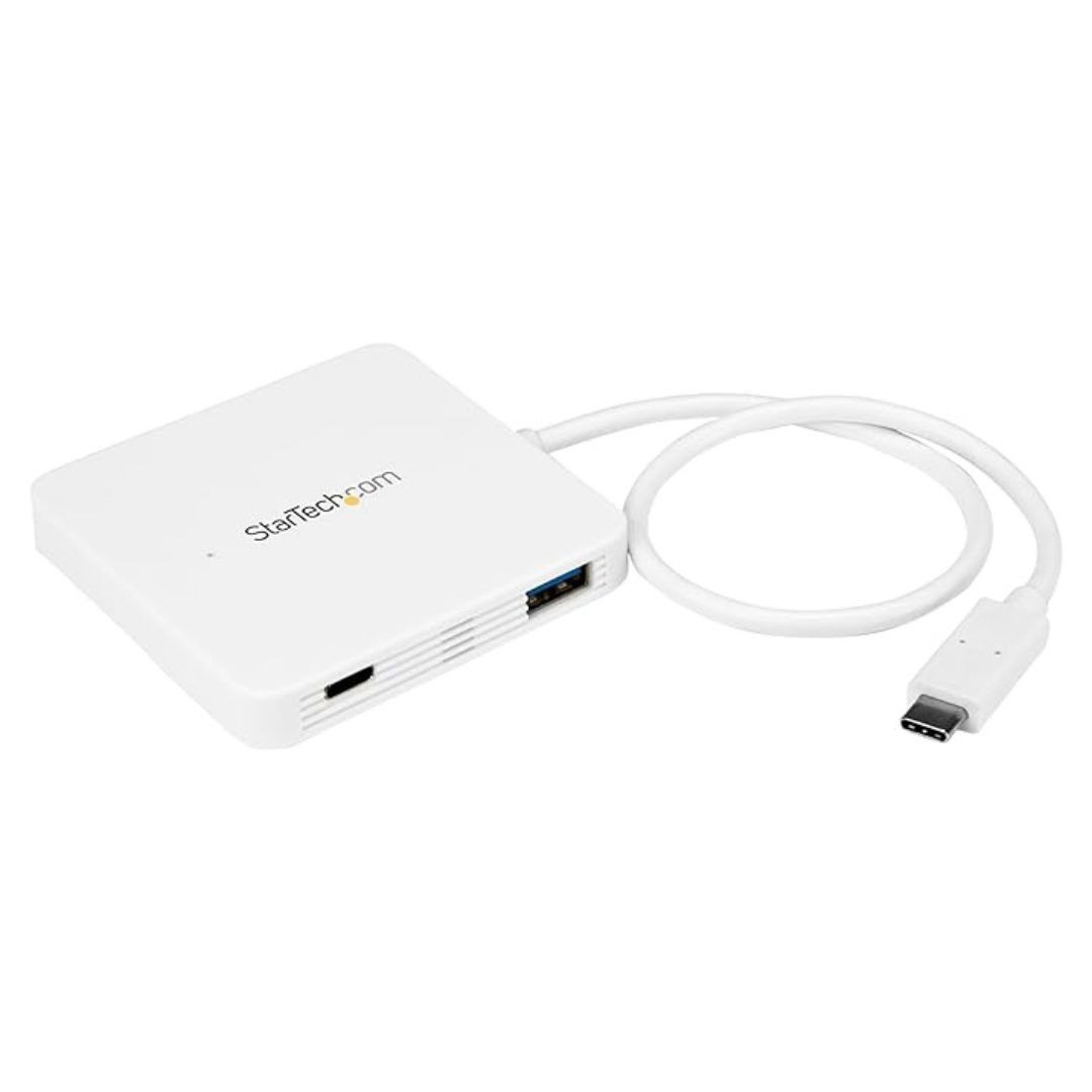 StarTech TAA Compliant 3 Port USB C Hub Laptops (White)