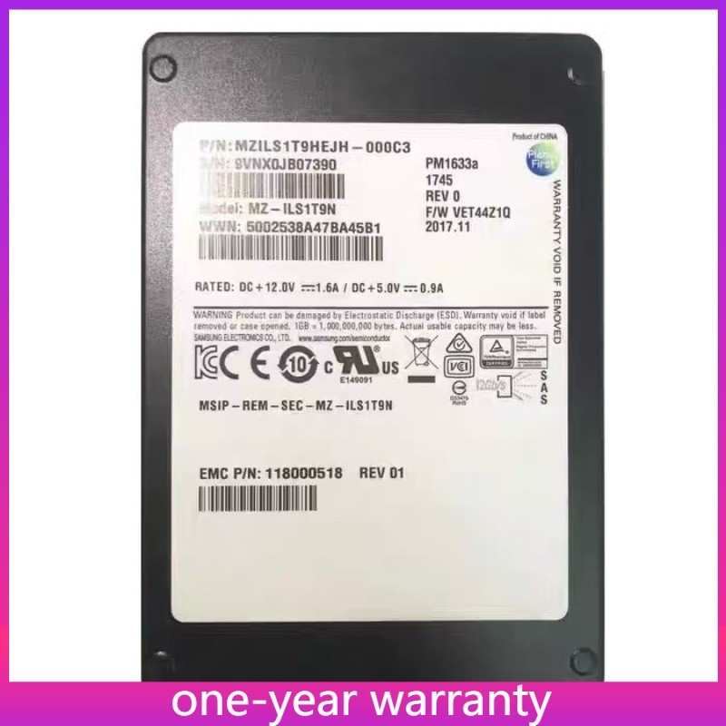  Samsung PM1633a, MZILS1T9HEJH-000C3 1.92TB SSD EMC SAS 12Gb/s Solid State