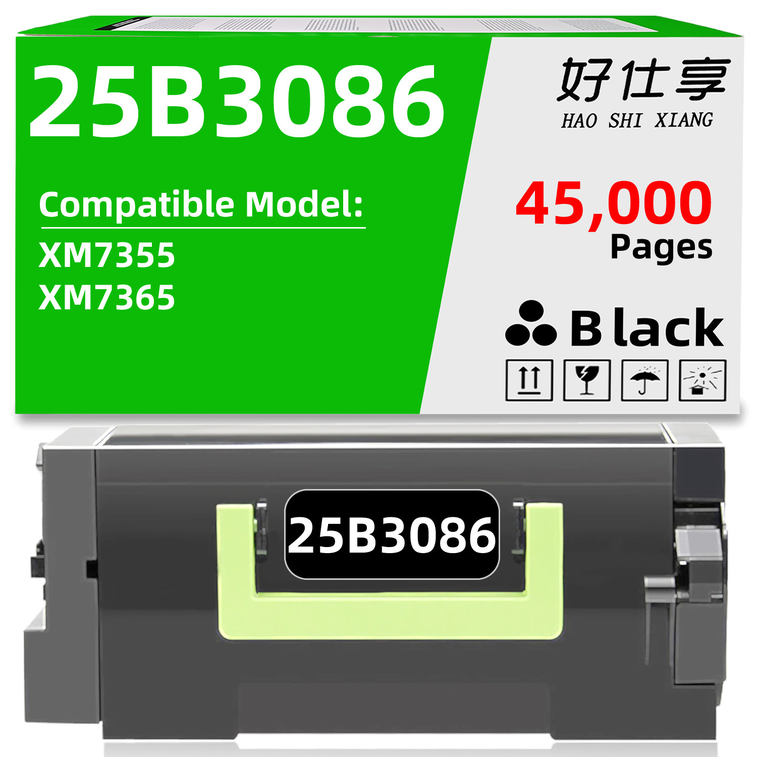 25B3086 Toner Cartridge Compatible for Lexmark  XM7355 XM7365  (45000Pages)