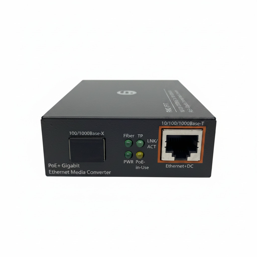 FS PMC-1F1T Gigabit PoE+ Ethernet Media Converter 10/100/1000Base-T to SFP 30W