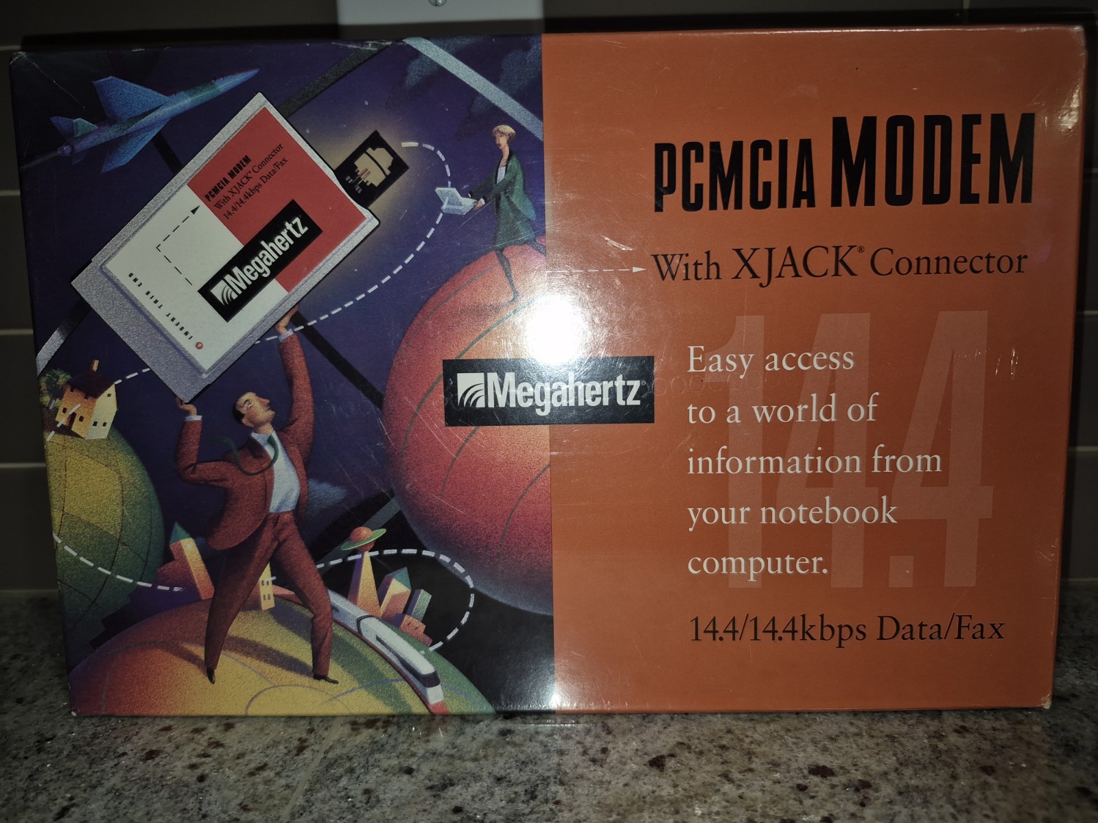 Megahertz PCMCIA Modem Xjack 14.4/14.4 Kbps Fast Data Fax XJ1144 Dell Apple Etc