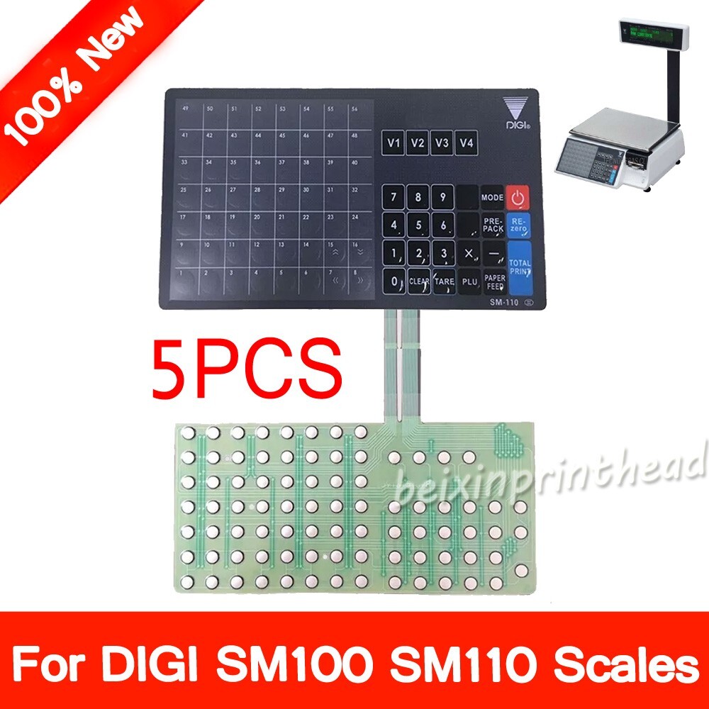5X Keyboard Overlay & Inner Circuitry For DIGI SM100 SM-110 SM100PCS PLUS Scales