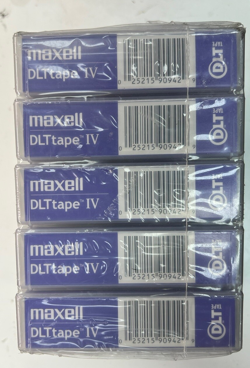 Maxell DLtape IV 40GB 1/2" Data Cartridge Tape Set of 5 Sealed NEW #F1