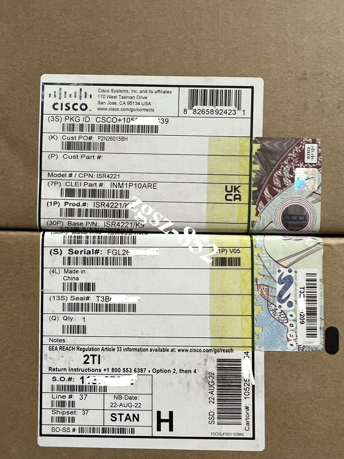 Brand new  CISCO ISR4221/K9 2-Port Gigabit ISR Integrated Services Router Ready
