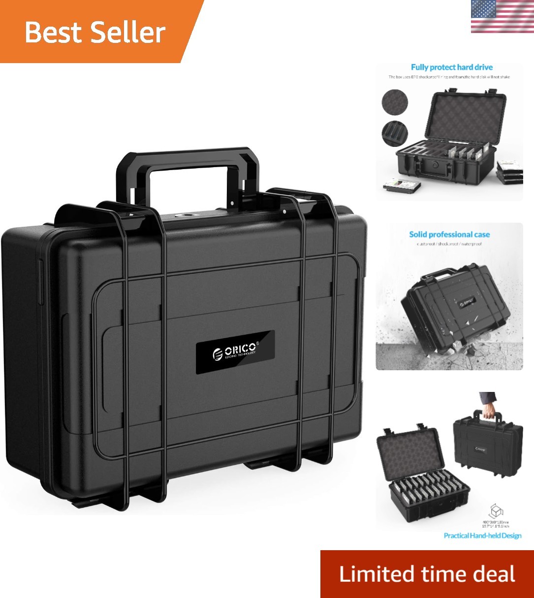 Hard Drive Case 3.5inch 20-Bay Multi-Protection HDD Storage Box Suitcase with...