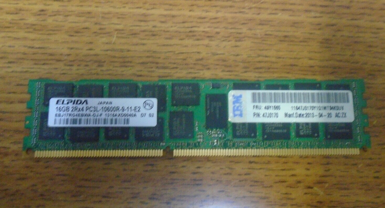 LOT OF 12 ELPIDA EBJ17RG4EBWA-DJ-F 16GB MEMORY MODULE