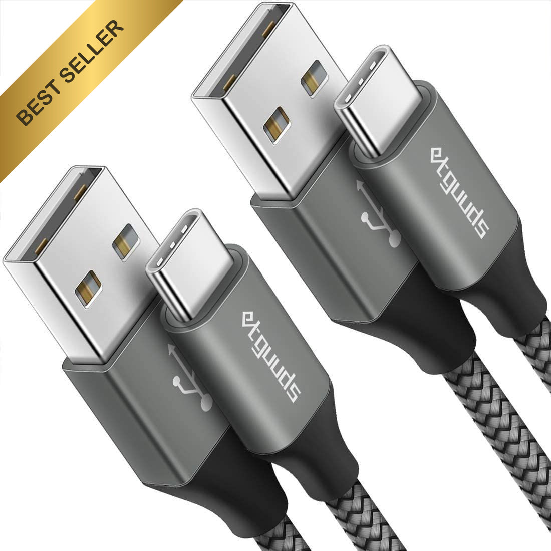 etguuds 2 Pack USB to USB C Cable 2ft USB A to Type C Fast Charger Cord 2 Pcs