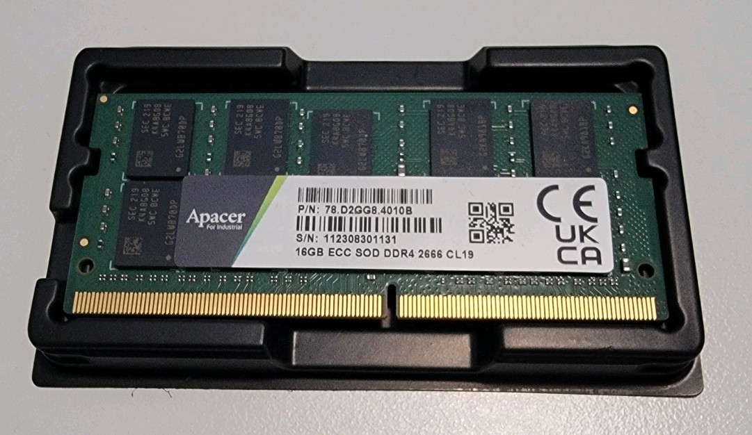 Apacer Industrial 16GB DDR4-2666 ECC Unbuffered SODIMM RAM PC4-21300 260-pin