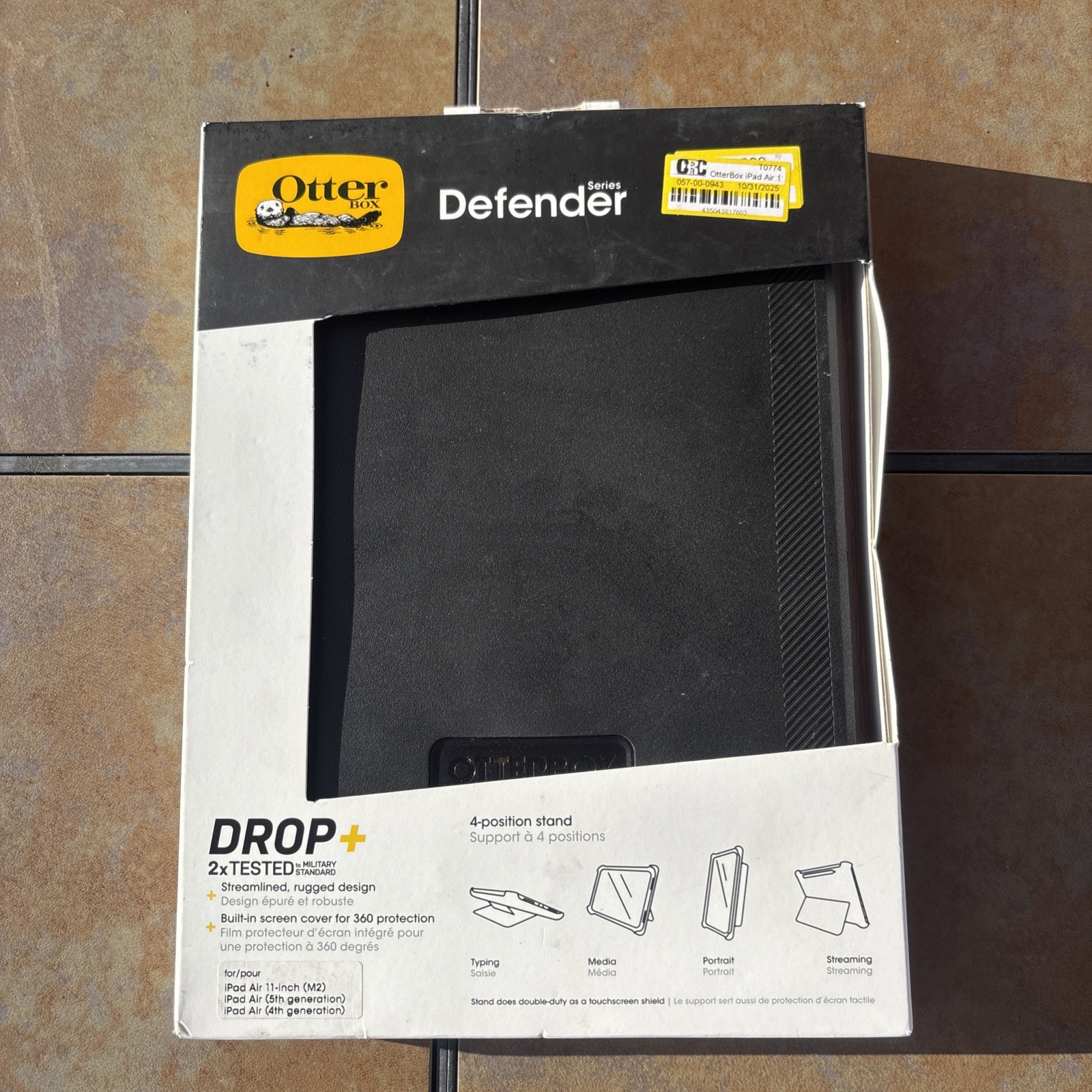 OtterBox Defender Case for iPad Air 11" M2/M3 & Air 4th/5th Gen Black