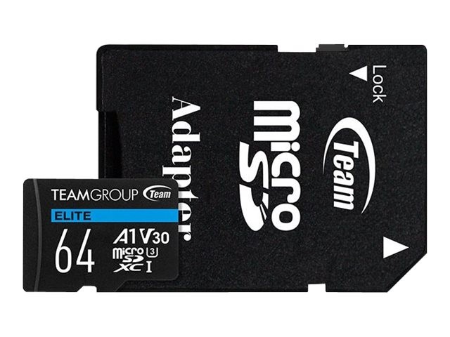 Team Group Flash Card Micro-SD XC Team Elite A1 V30 Micro SD TEAUSDX64GIV30A103