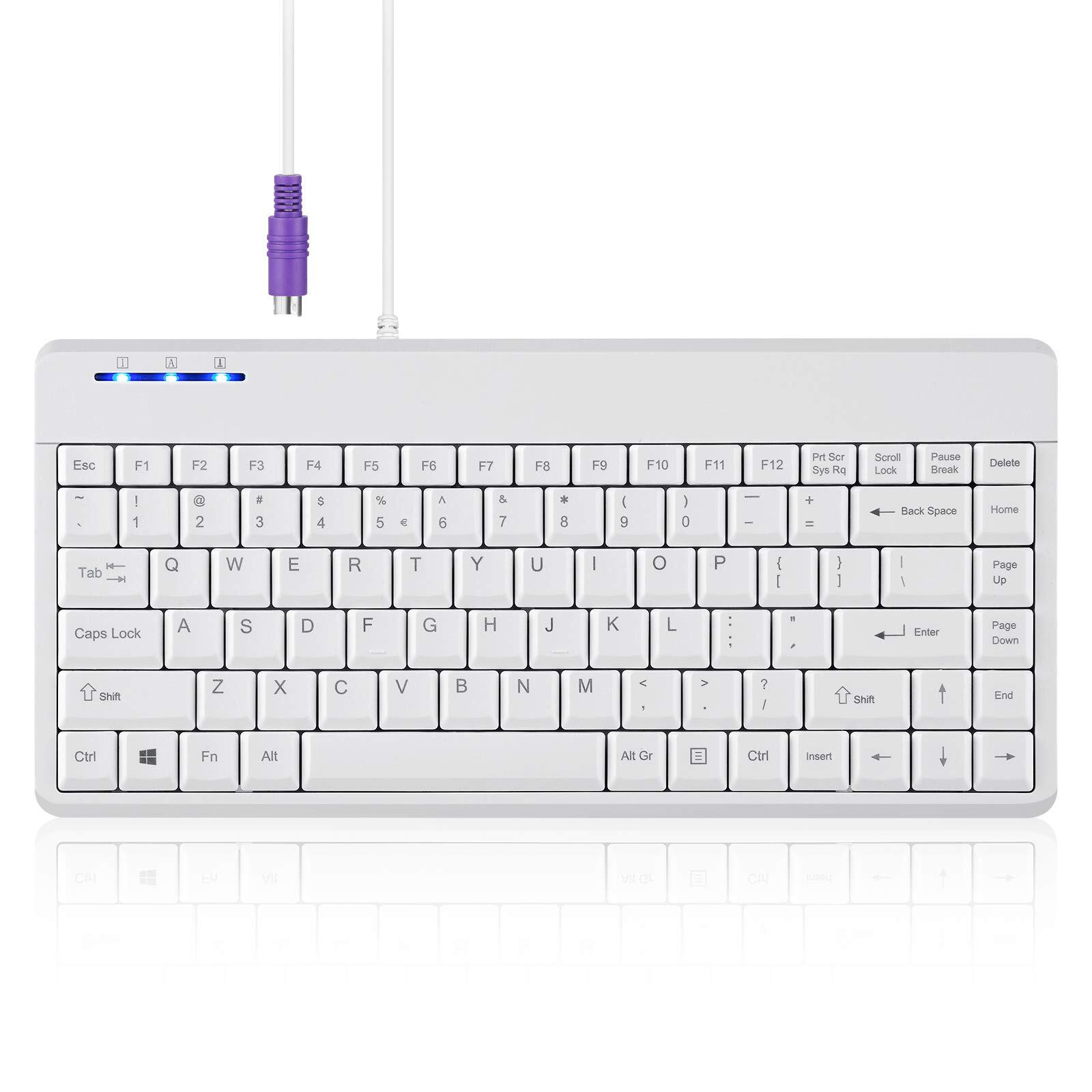PERIBOARD-409PW Wired PS2 Mini Keyboard - 12.36x5.75x0.79 inches Dimension - ...