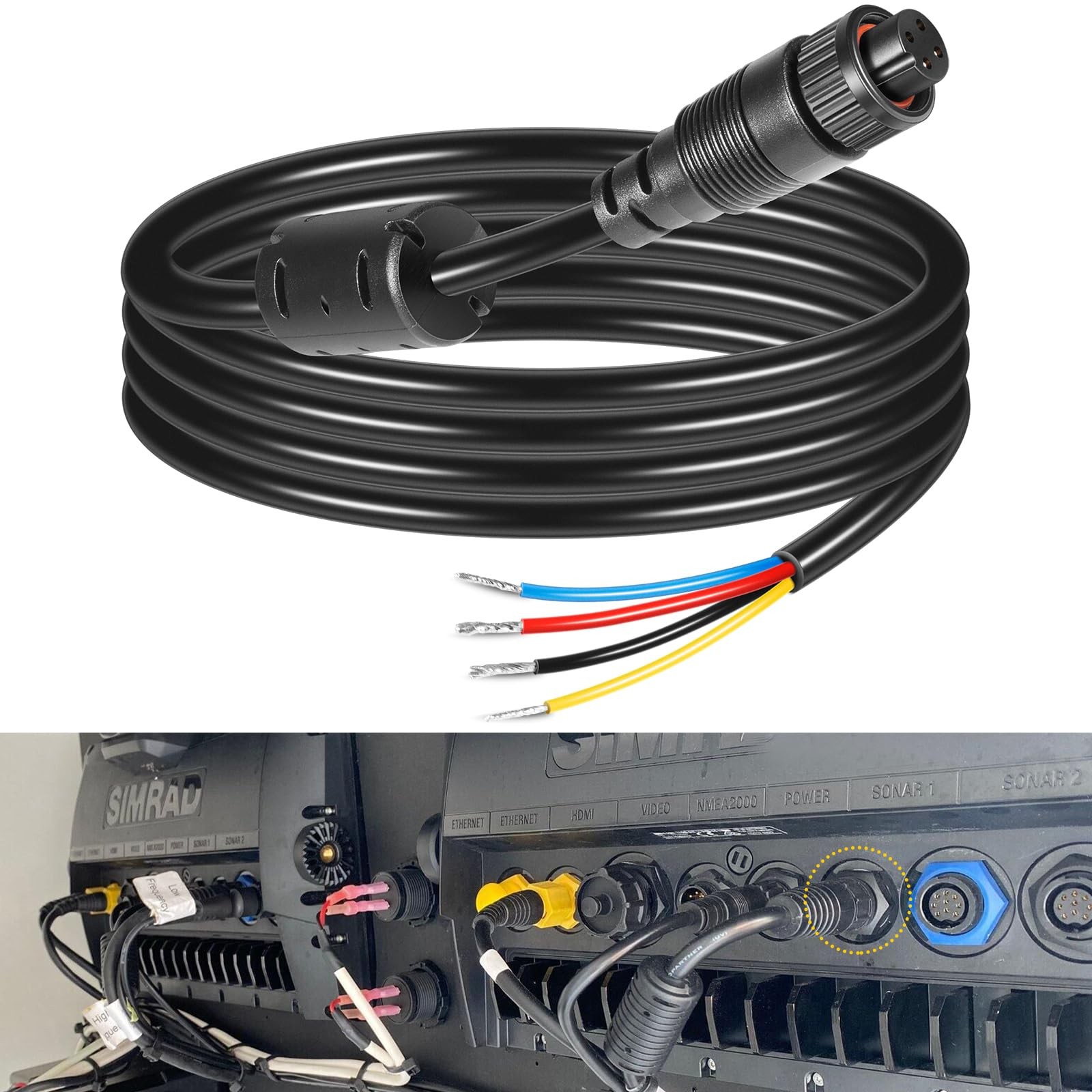 00000128001 4Pin Power Cable For Simrad Navico B&G 2M/6.5FT 032005508