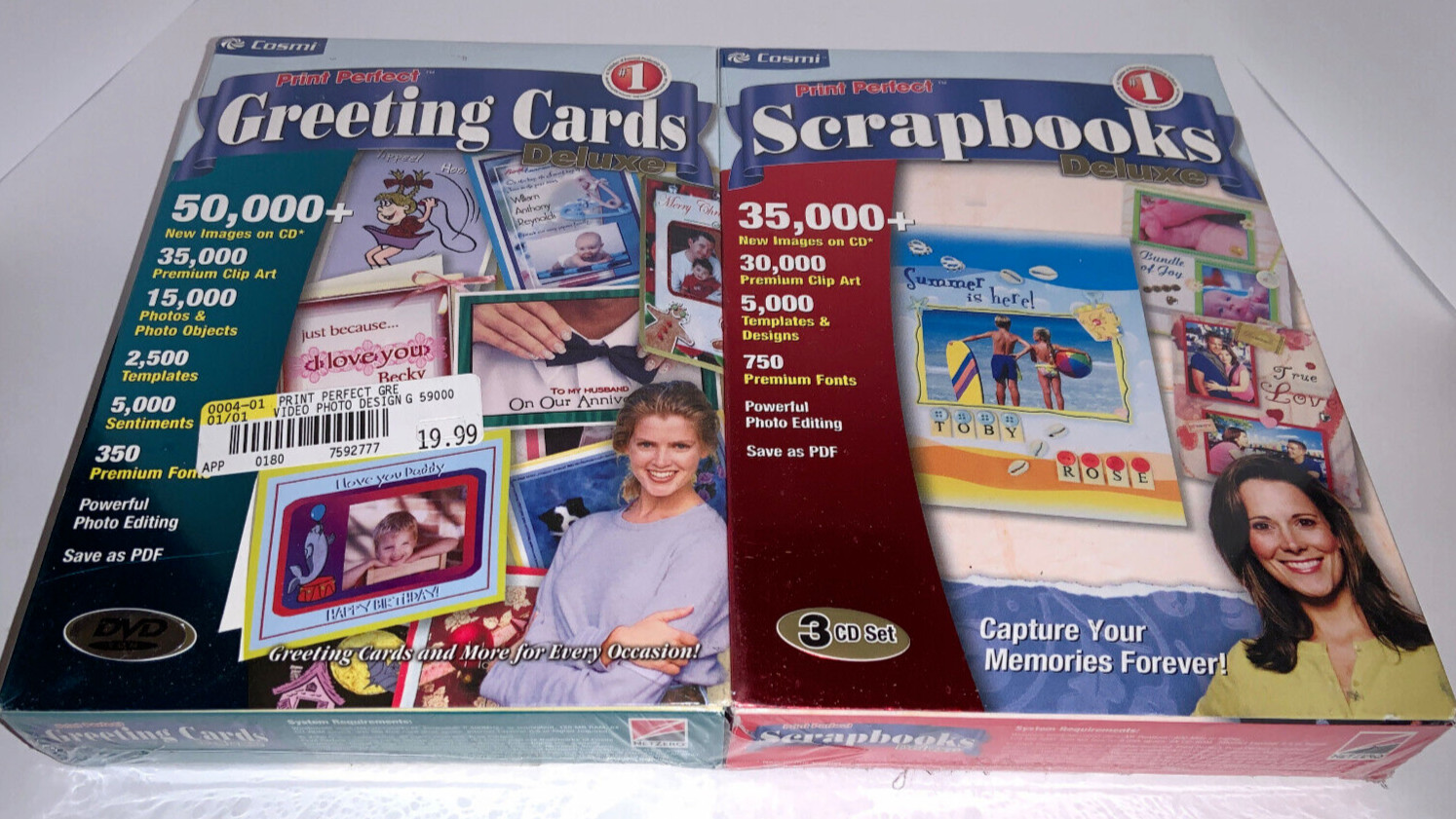 NEW NOS Sealed COSMI Print Perfect Greeting Cards + COSMI Print Perfect Scrapboo