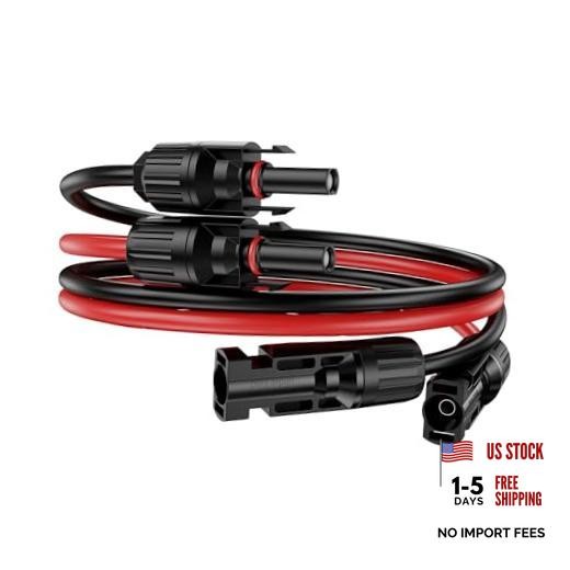 3Ft Solar Cable Solar Extension Cable,12AWG SolarPanel Extension Cable with