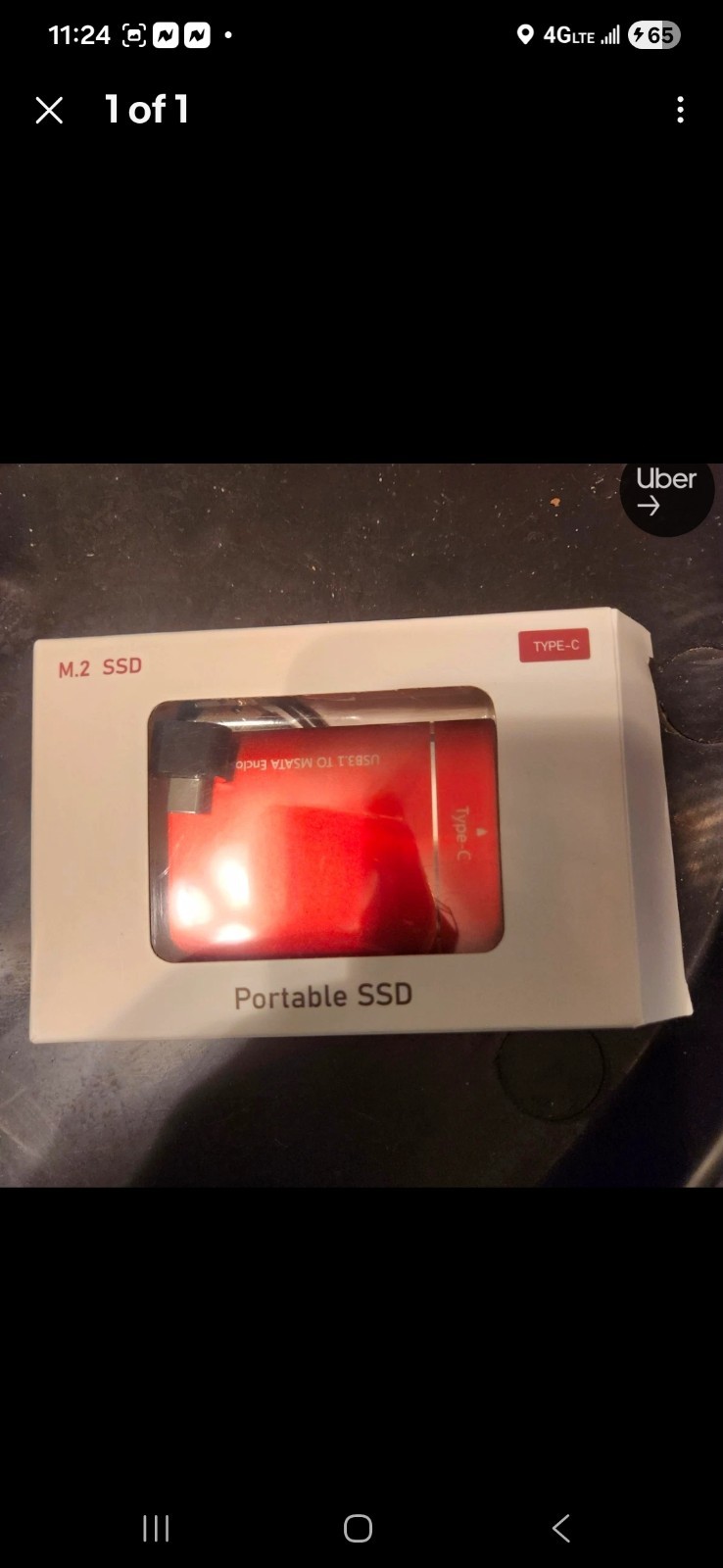 Portable External SSD M.2 USB-C Red, Supports SSD (Solid State Drive)