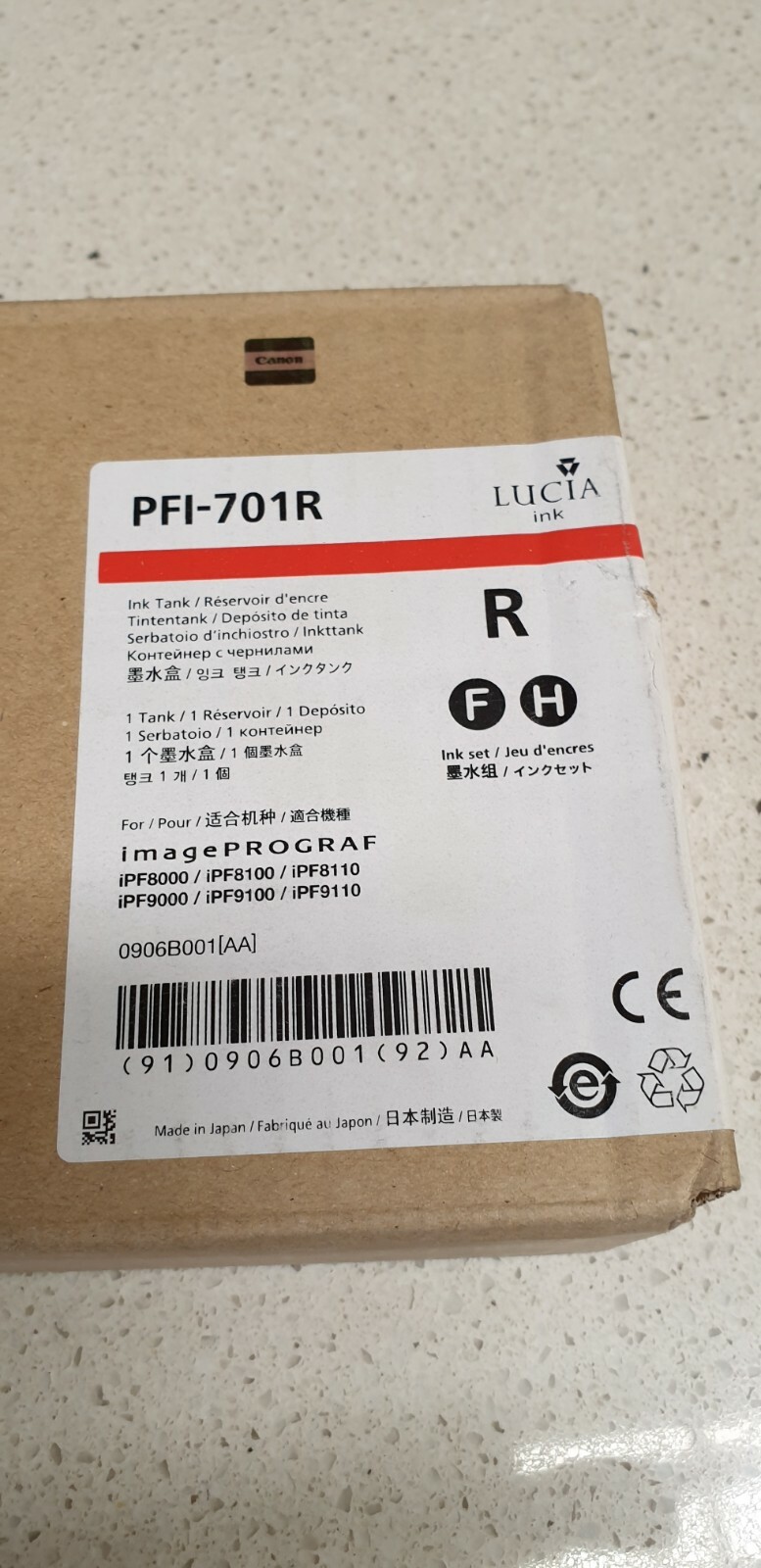 Genuine Canon PFI-701R Red Ink for IPF8000 8100 8110 9000 9100 9110 Brand New