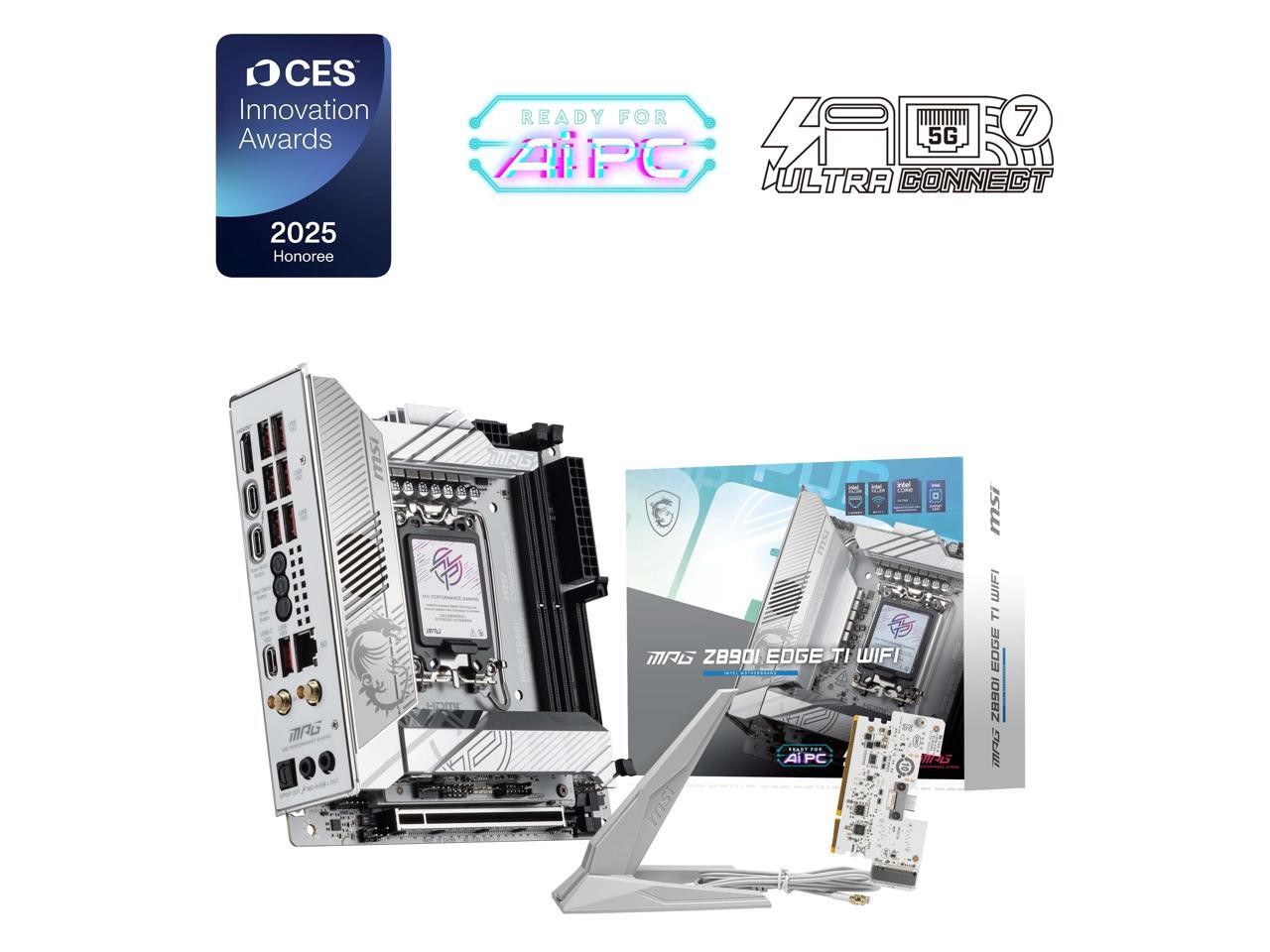 MSI MPG Z890I EDGE TI WIFI Motherboard, Mini-ITX - Supports Intel Core Ultra Pro
