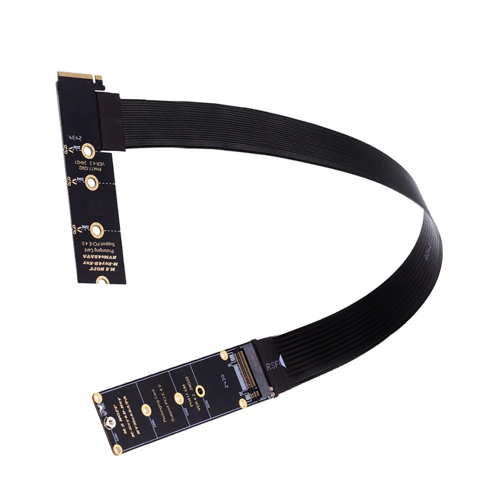 M.2 NVMe Extender NGFF MKey PCIe SSD Extension Card Angled PCB Cable 30cm