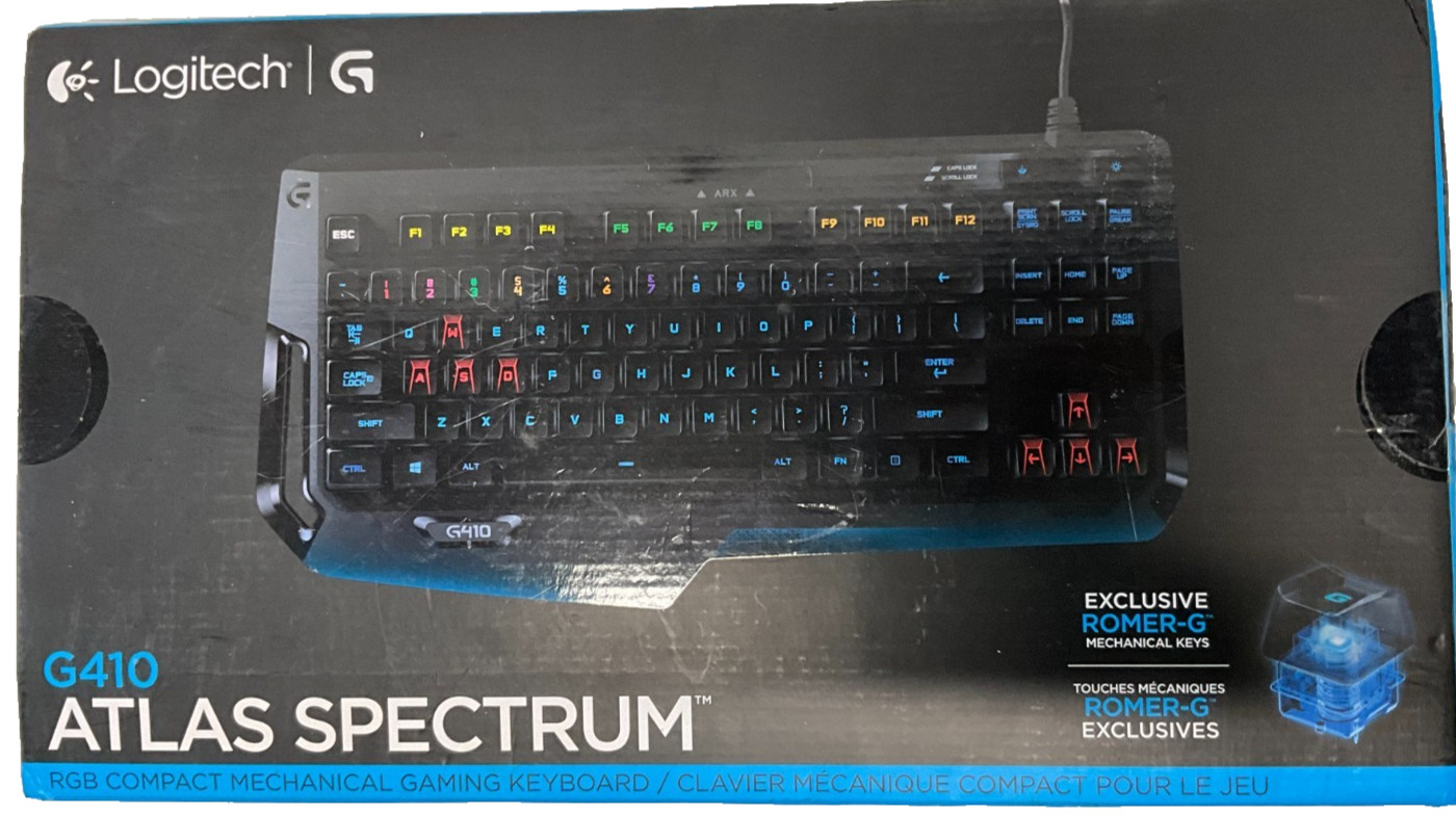 Logitech G410 Atlas Spectrum RGB Mechanical Gaming Keyboard Romer-G Wired Black